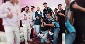 PM Narendra Modi: A Meeting of Minds: Prime Minister Engages with Gamers.