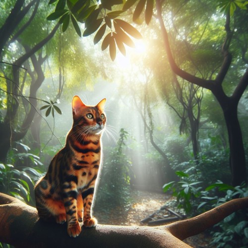  A relatively new breed, the Bengal cat traces its ancestry to the wild Asian leopard cat.