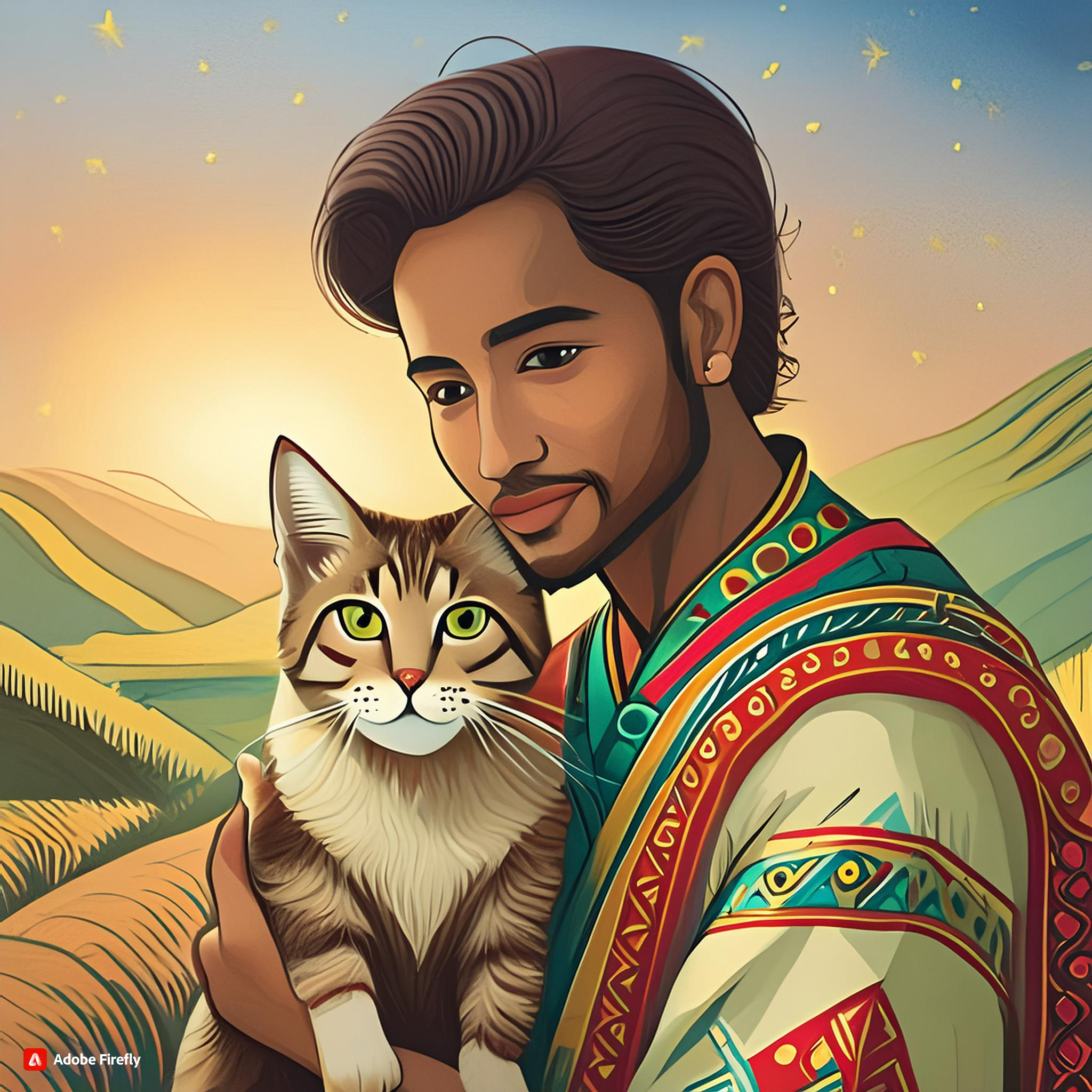 Firefly cat with man 17580